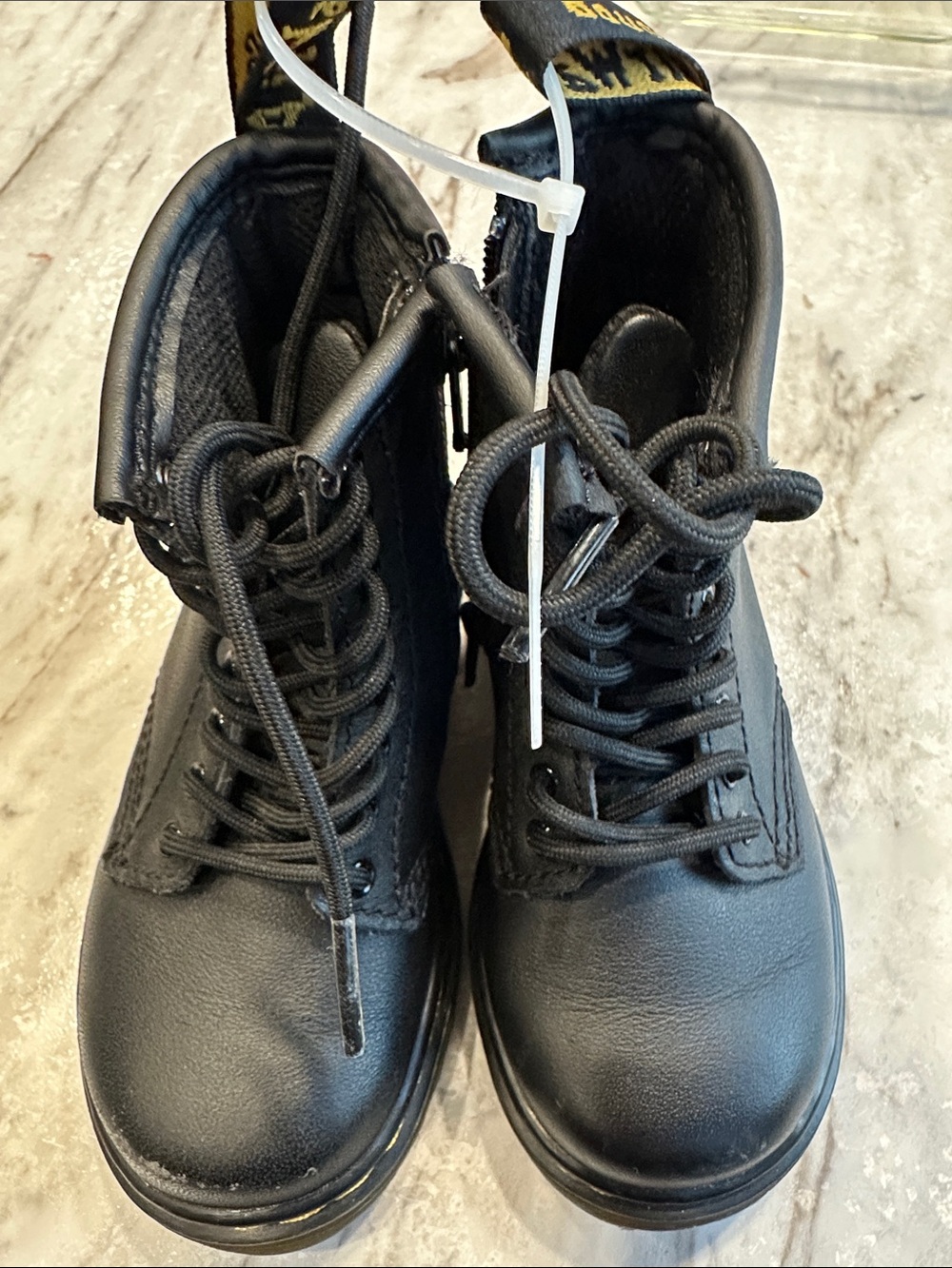 Dr. Martens Kids Black Leather Lace-Up Boots